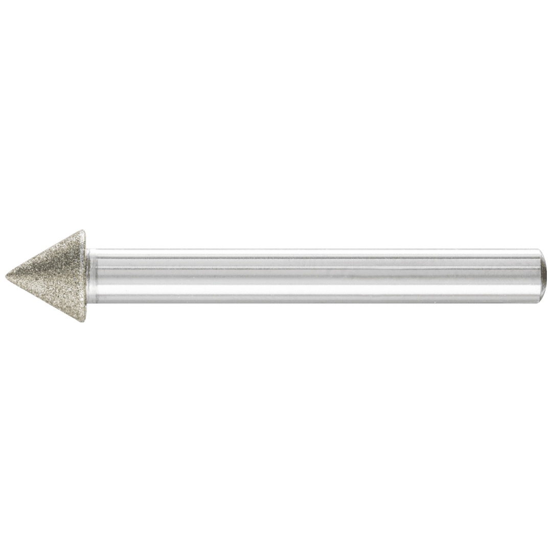 PFERD TOOLS Diamant-Schleifst. Spitzkegel Ø10x60° SchaftØ6 mm D126 (mit.) zum Anfasen/Entgraten/Senken