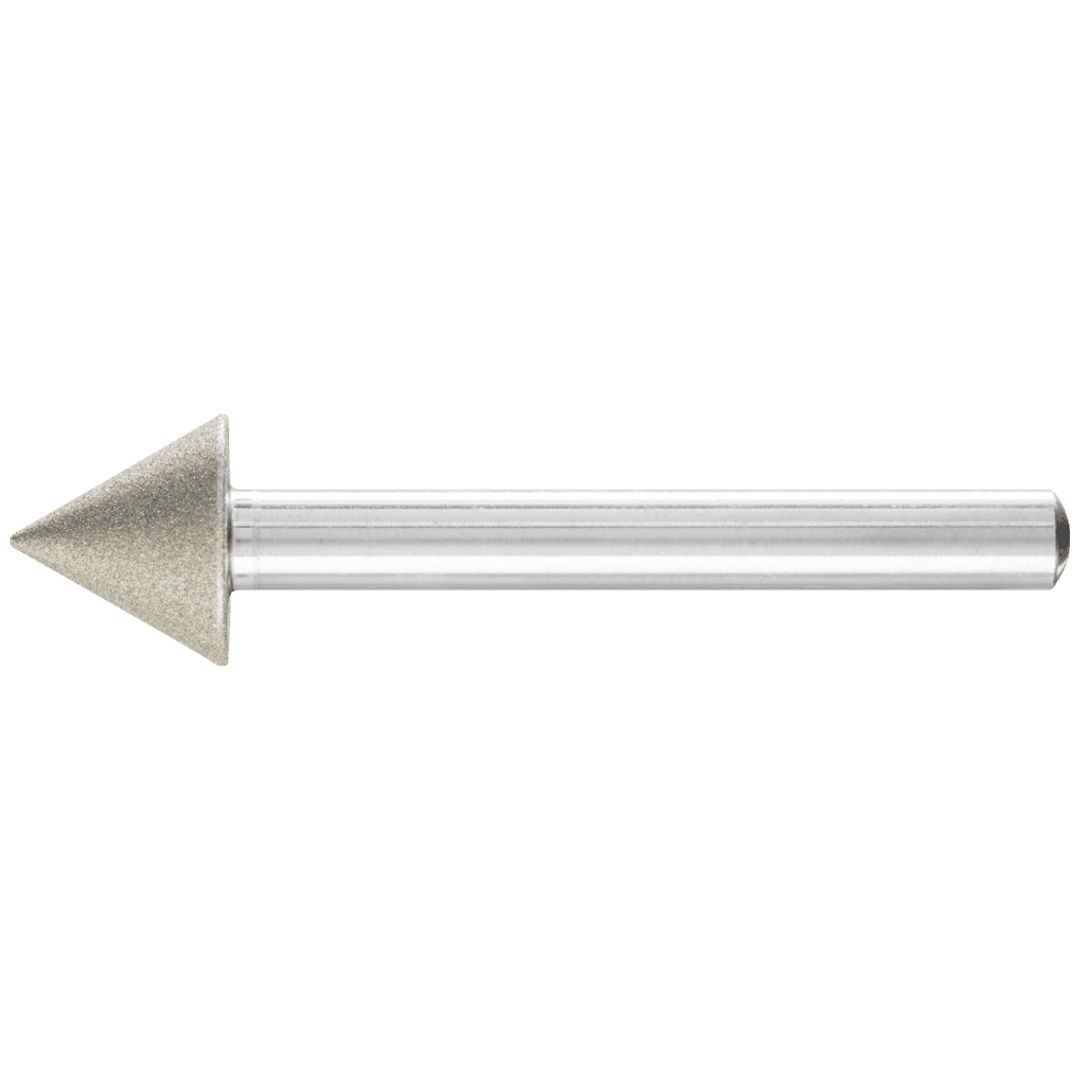 PFERD TOOLS Diamant-Schleifstift Spitzkegel Ø15x60° SchaftØ6 mm D64 (fein) zum Anfasen/Entgraten/Senken
