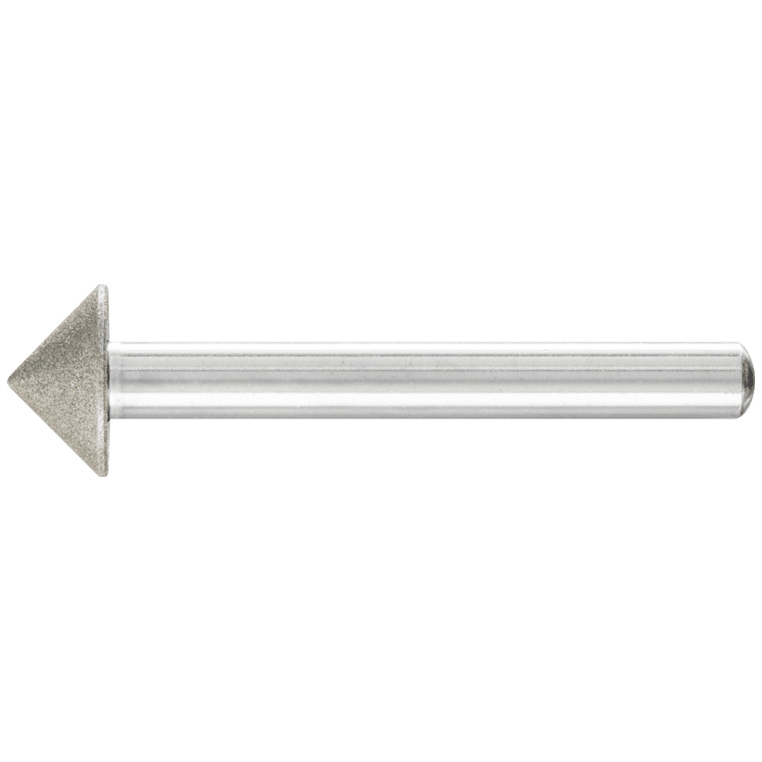 PFERD TOOLS Diamant-Schleifstift Spitzkegel Ø15x90° SchaftØ6 mm D64 (fein) zum Anfasen/Entgraten/Senken