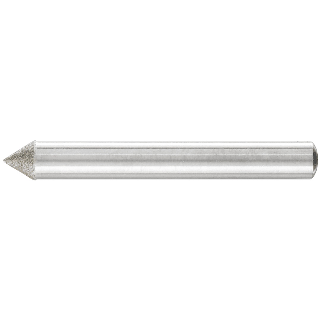 PFERD TOOLS Diamant-Schleifstift Spitzkegel Ø6x60° SchaftØ6 mm D126 (mit.) zum Anfasen/Entgraten/Senken