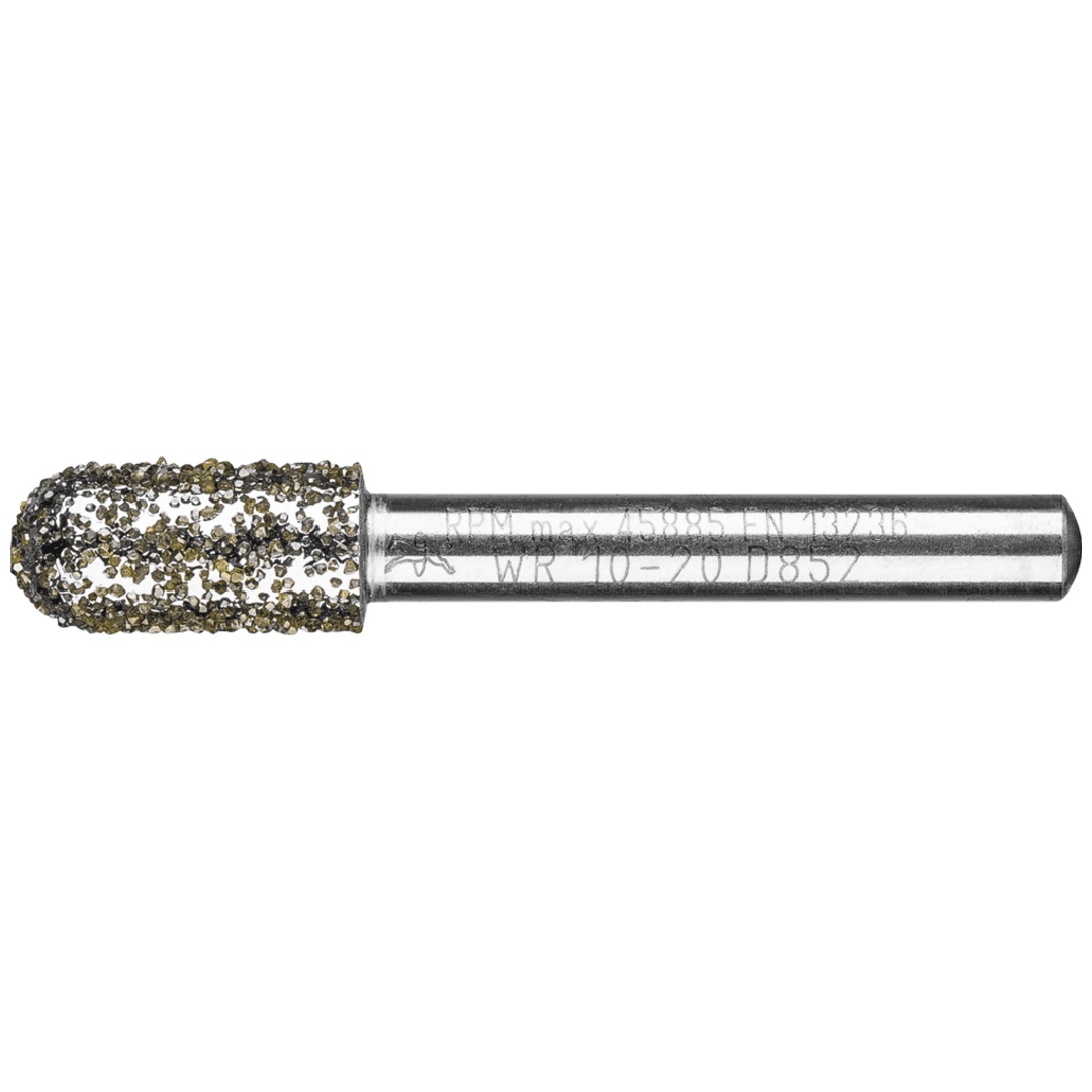 PFERD TOOLS Diamant-Schleifstift Walzenrund Ø10,0mm Schaft-Ø6 mm D852 (sehr grob) zum Entgraten