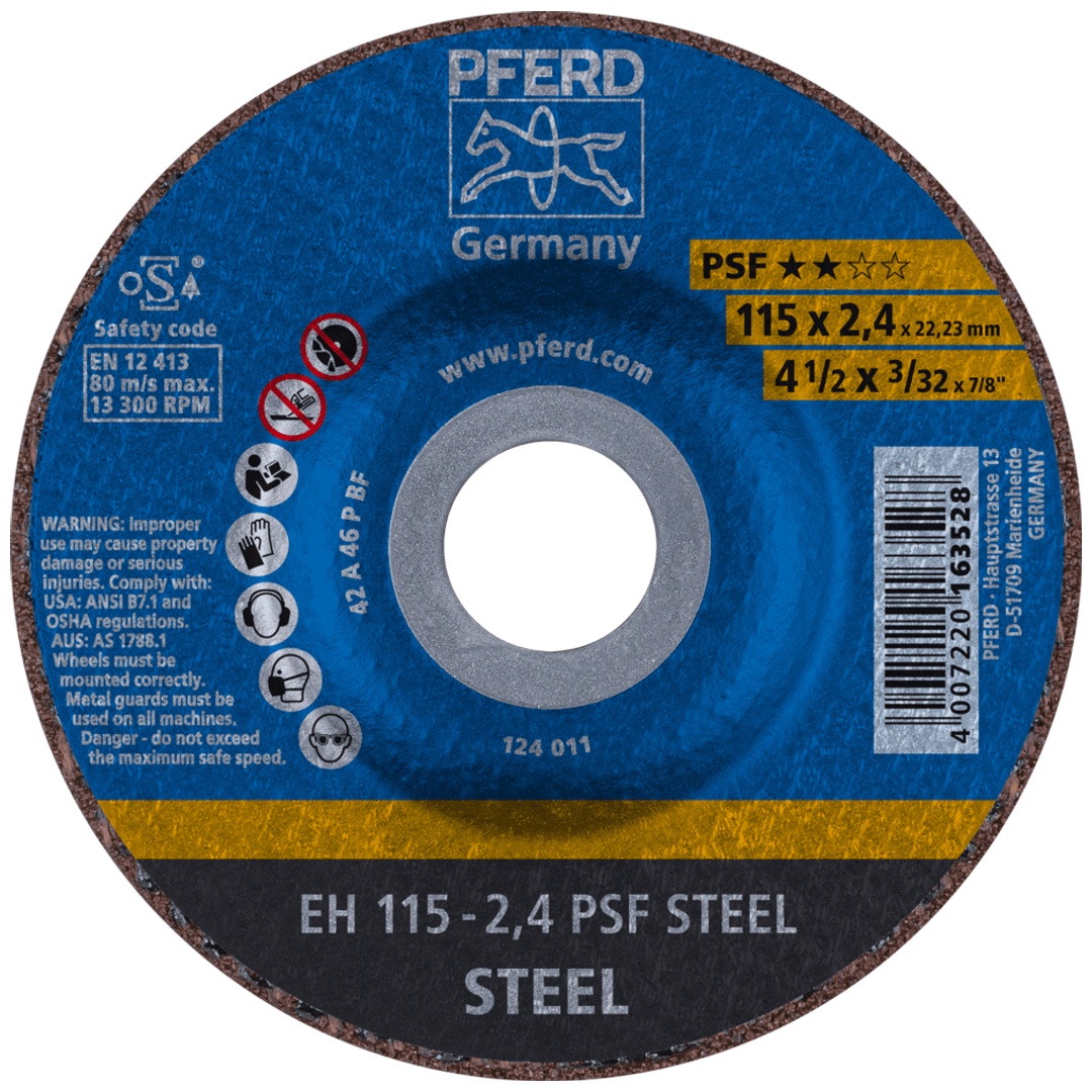 PFERD TOOLS Trennscheibe EH 115x2,4x22,23 mm gekröpft Universallinie PSF STEEL für Stahl