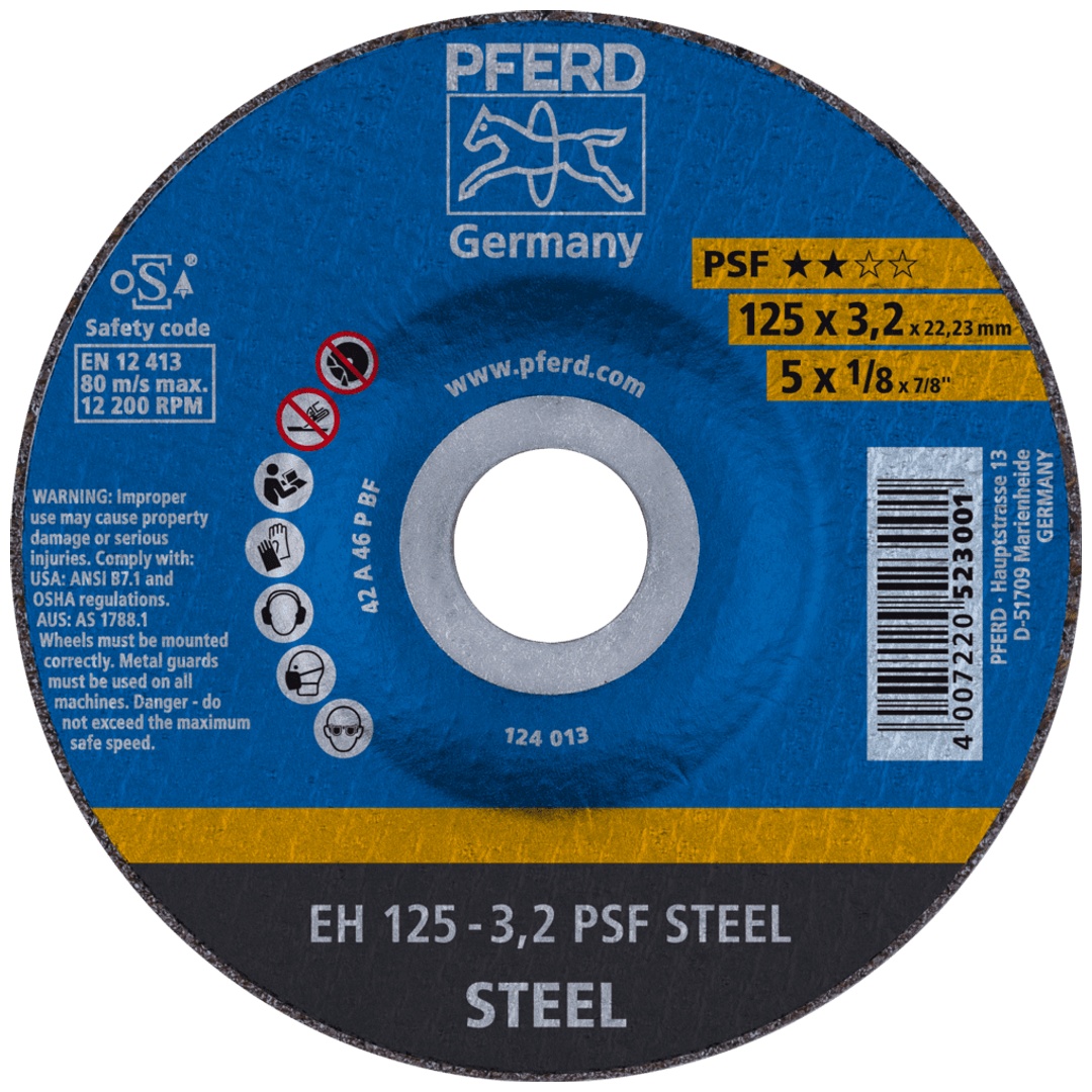 PFERD TOOLS Trennscheibe EH 125x3,2x22,23 mm gekröpft Universallinie PSF STEEL für Stahl