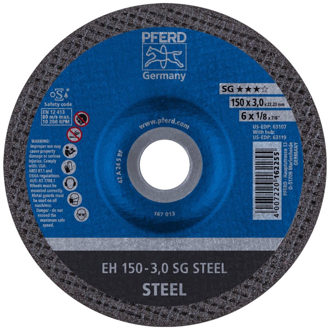 PFERD TOOLS Trennscheibe EH 150x3,0x22,23 mm gekröpft Leistungslinie SG STEEL für Stahl