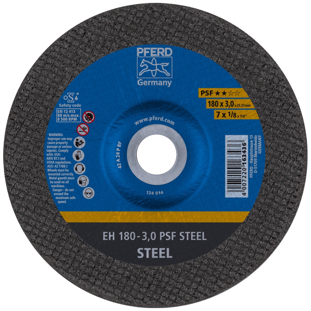 PFERD TOOLS Trennscheibe EH 180x3,0x22,23 mm gekröpft Universallinie PSF STEEL für Stahl