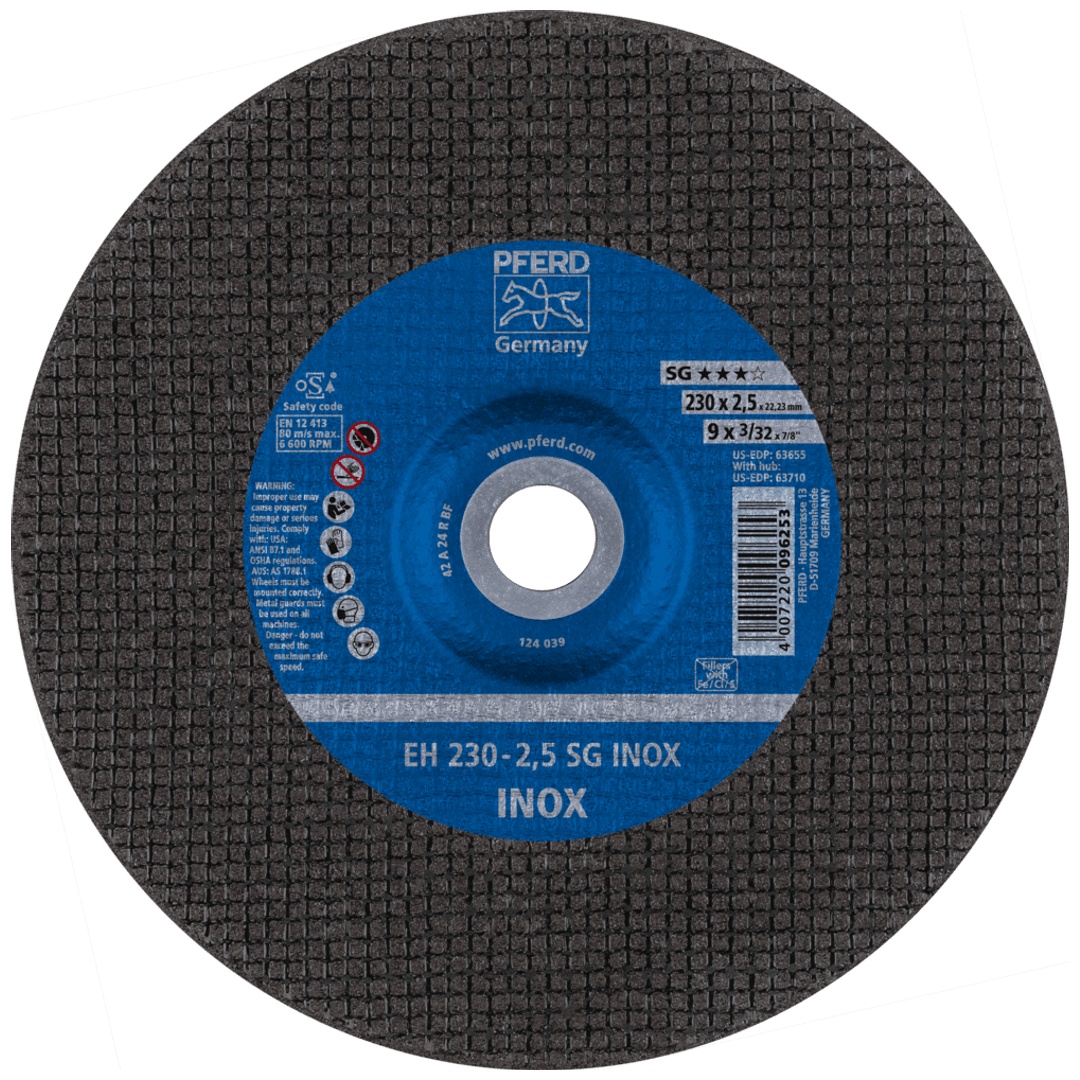 PFERD TOOLS Trennscheibe EH 230x2,4x22,23 mm gekröpft Leistungslinie SG INOX für Edelstahl