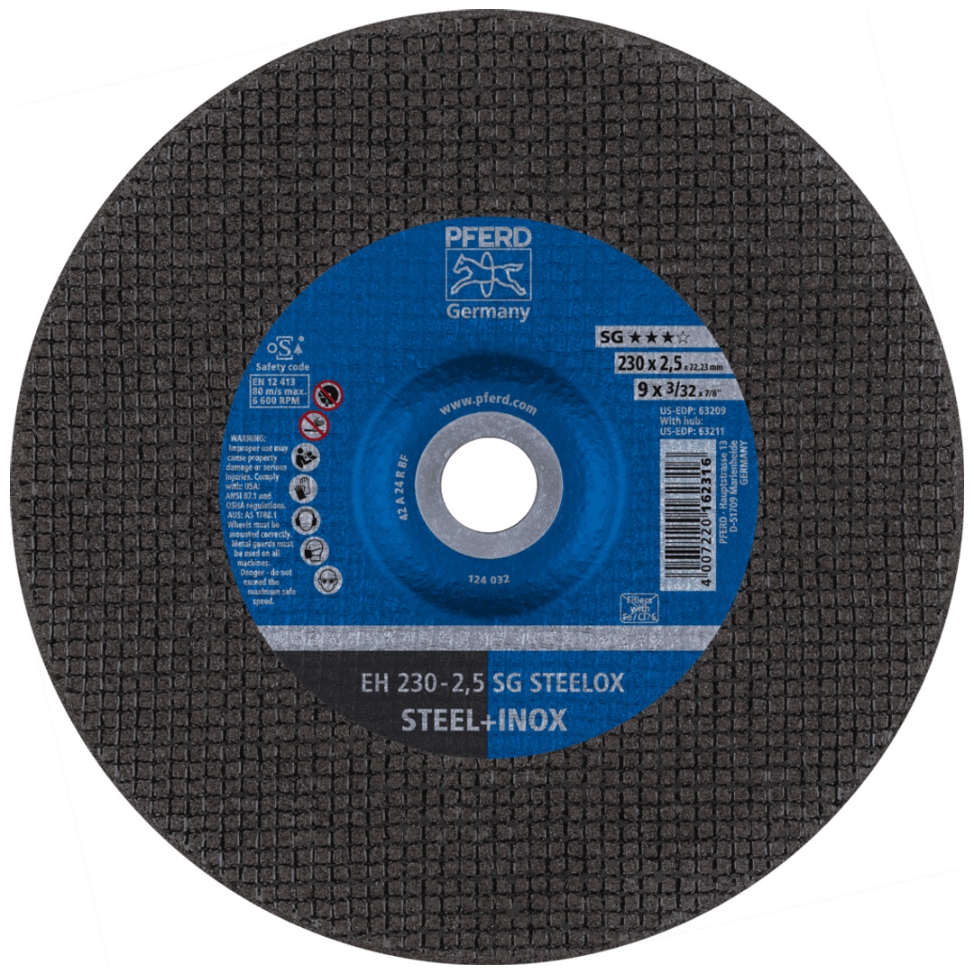 PFERD TOOLS Trennscheibe EH 230x2,5x22,23 mm gekröpft Leistungslinie SG STEELOX für Stahl/Edelstahl