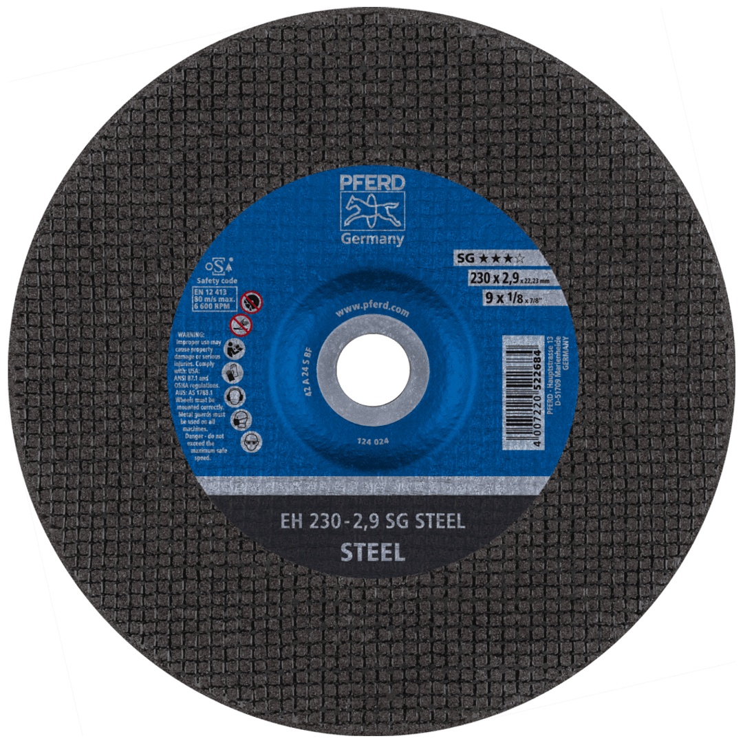 PFERD TOOLS Trennscheibe EH 230x2,9x22,23 mm gekröpft Leistungslinie SG STEEL für Stahl