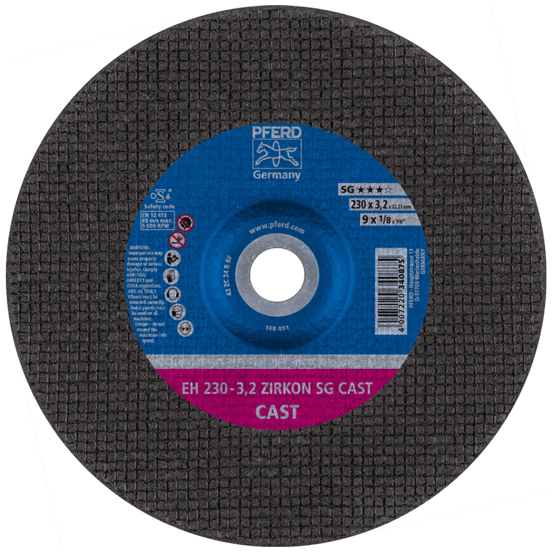 PFERD TOOLS Trennscheibe EH 230x3,2x22,23 mm gekröpft ZIRKON Leistungslinie SG CAST für Guss