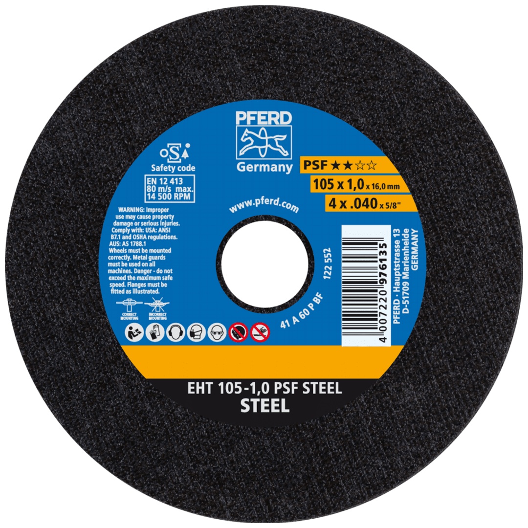 PFERD TOOLS Trennscheibe EHT 105x1,0x16 mm gerade Universallinie PSF STEEL für Stahl