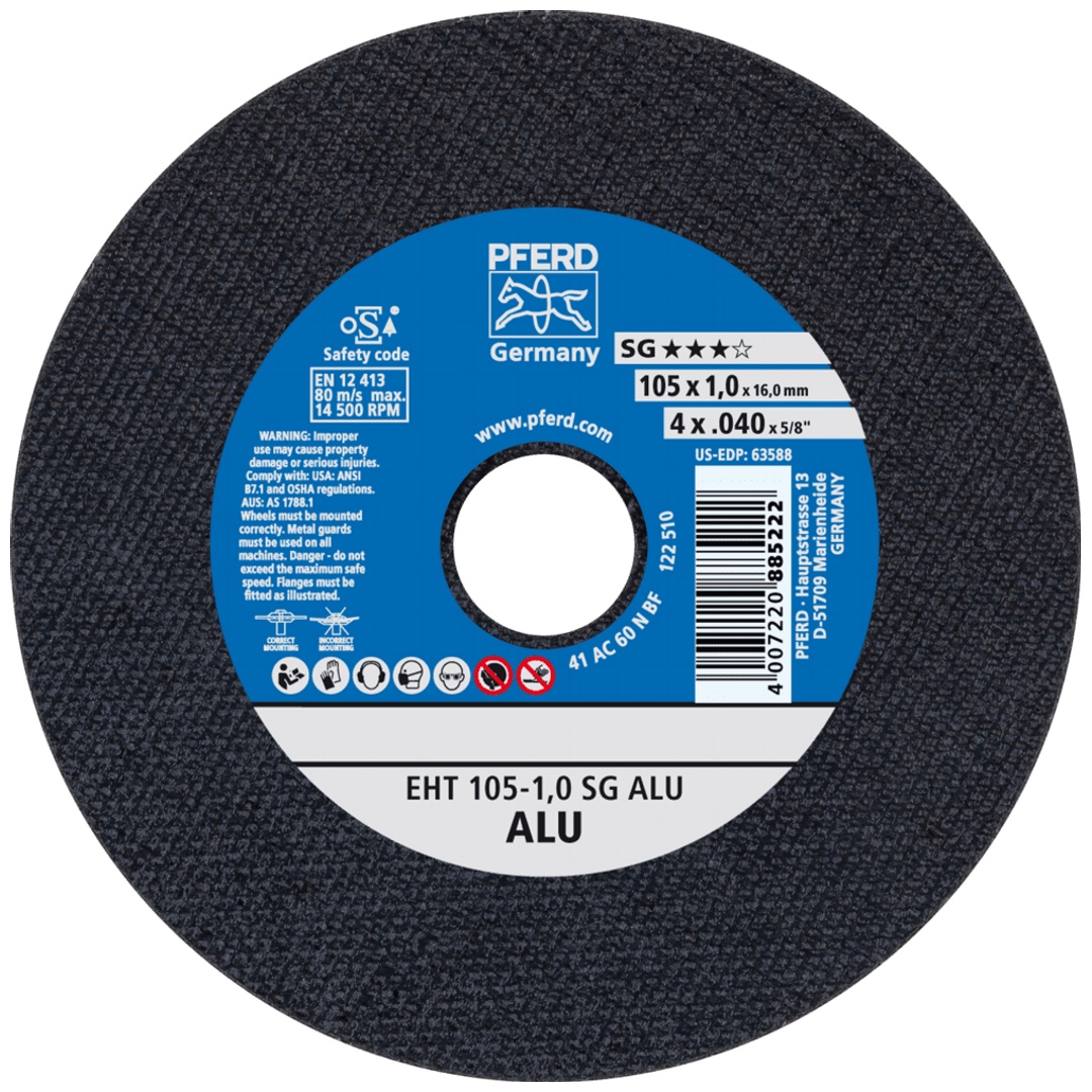 PFERD TOOLS Trennscheibe EHT 105x1,0x16 mm gerade Leistungslinie SG ALU für Alu
