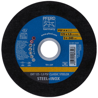 PFERD Trennscheibe EHT 125x1,0x22,23 mm gerade Universallinie PSF CLASSIC STEELOX für Stahl/VA