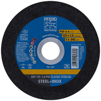 PFERD Trennscheibe EHT 125x1,6x22,23 mm gerade Universallinie PSF CLASSIC STEELOX für Stahl/VA