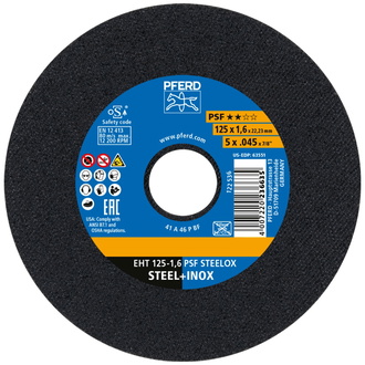 PFERD Trennscheibe EHT 126x1,6x22,23 mm gerade Universallinie PSF STEEL für Stahl (10)