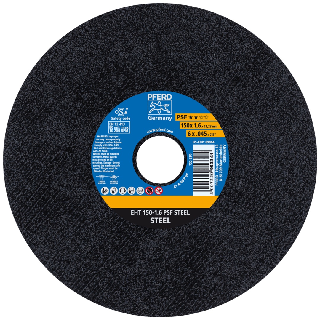 PFERD TOOLS Trennscheibe EHT 150x1,6x22,23 mm gerade Universallinie PSF STEEL für Stahl