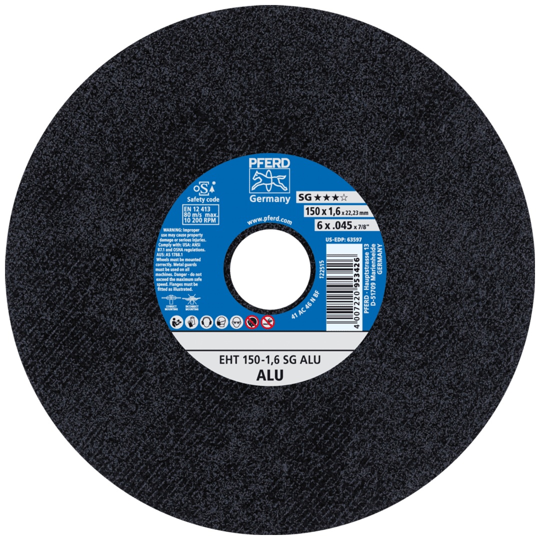 PFERD TOOLS Trennscheibe EHT 150x1,6x22,23 mm gerade Leistungslinie SG ALU für Alu