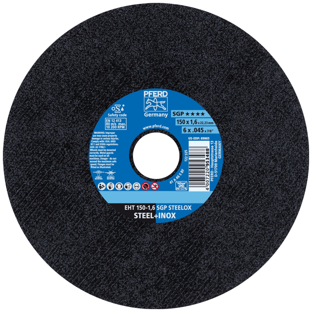 PFERD TOOLS Trennscheibe EHT 150x1,6x22,23 mm gerade Speziallinie SGP STEELOX für Stahl/Edelstahl