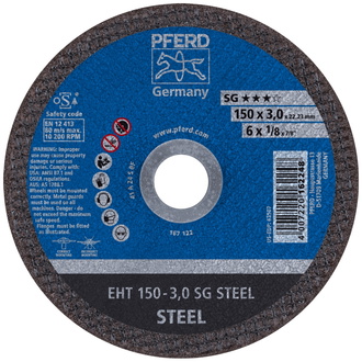 PFERD Trennscheibe EHT 150x3,0x22,23 mm gerade Leistungslinie SG STEEL für Stahl