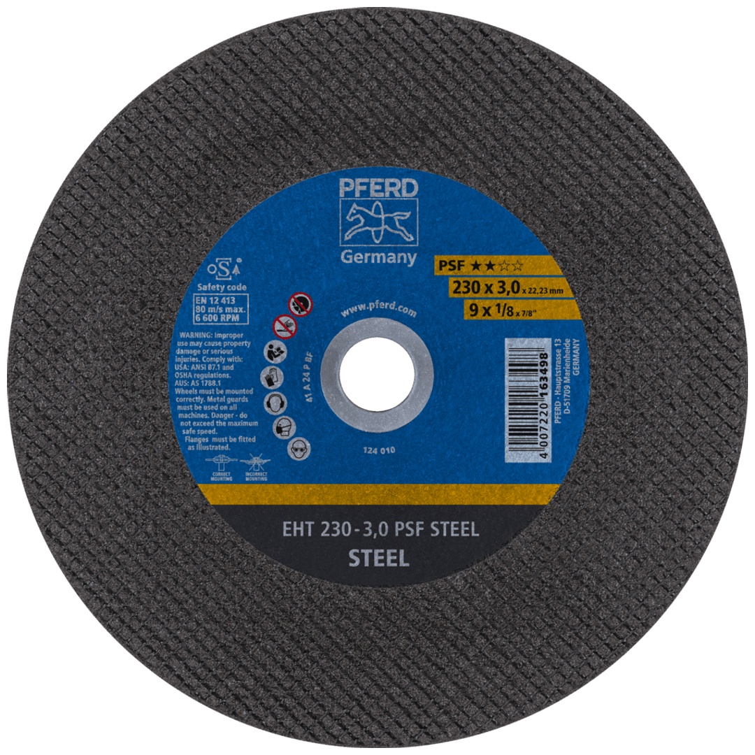 PFERD TOOLS Trennscheibe EHT 230x3,0x22,23 mm gerade Universallinie PSF STEEL für Stahl (25)