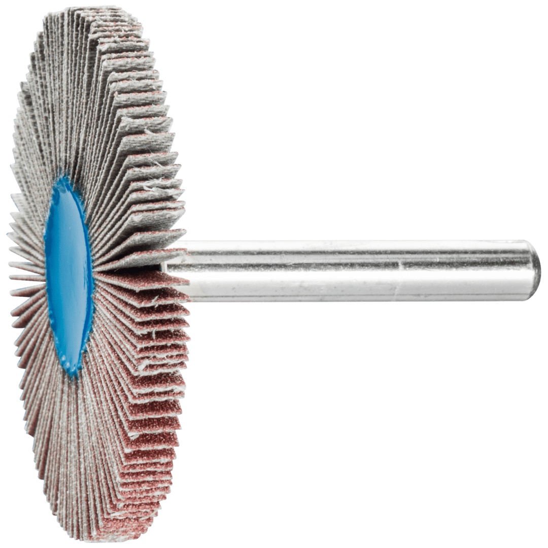 PFERD TOOLS Korund Fächerschleifer F Ø 50x5 mm Schaft-Ø 6 mm A150 für Feinschliff und Finish