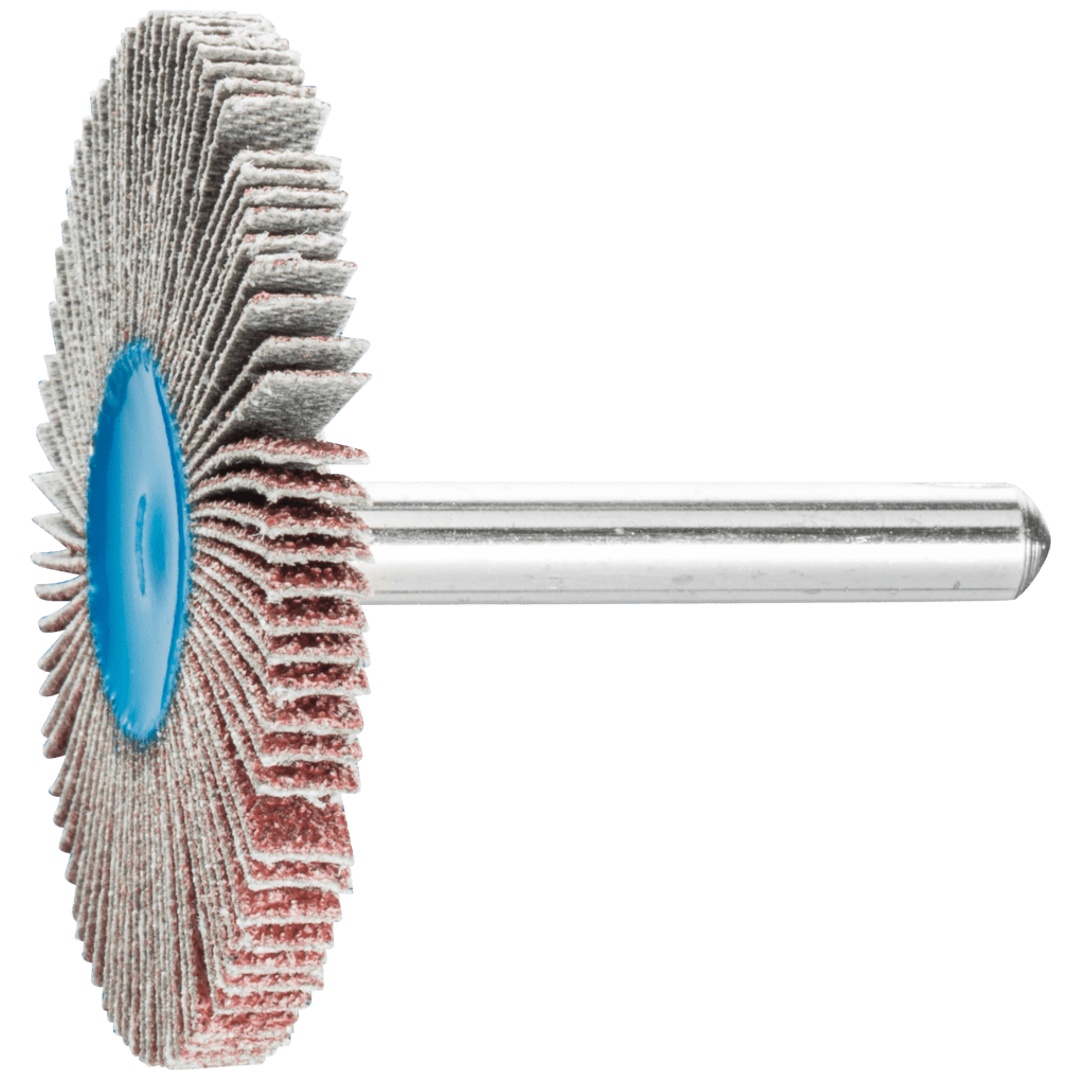 PFERD TOOLS Korund Fächerschleifer F Ø 50x5 mm Schaft-Ø 6 mm A60 für Feinschliff und Finish