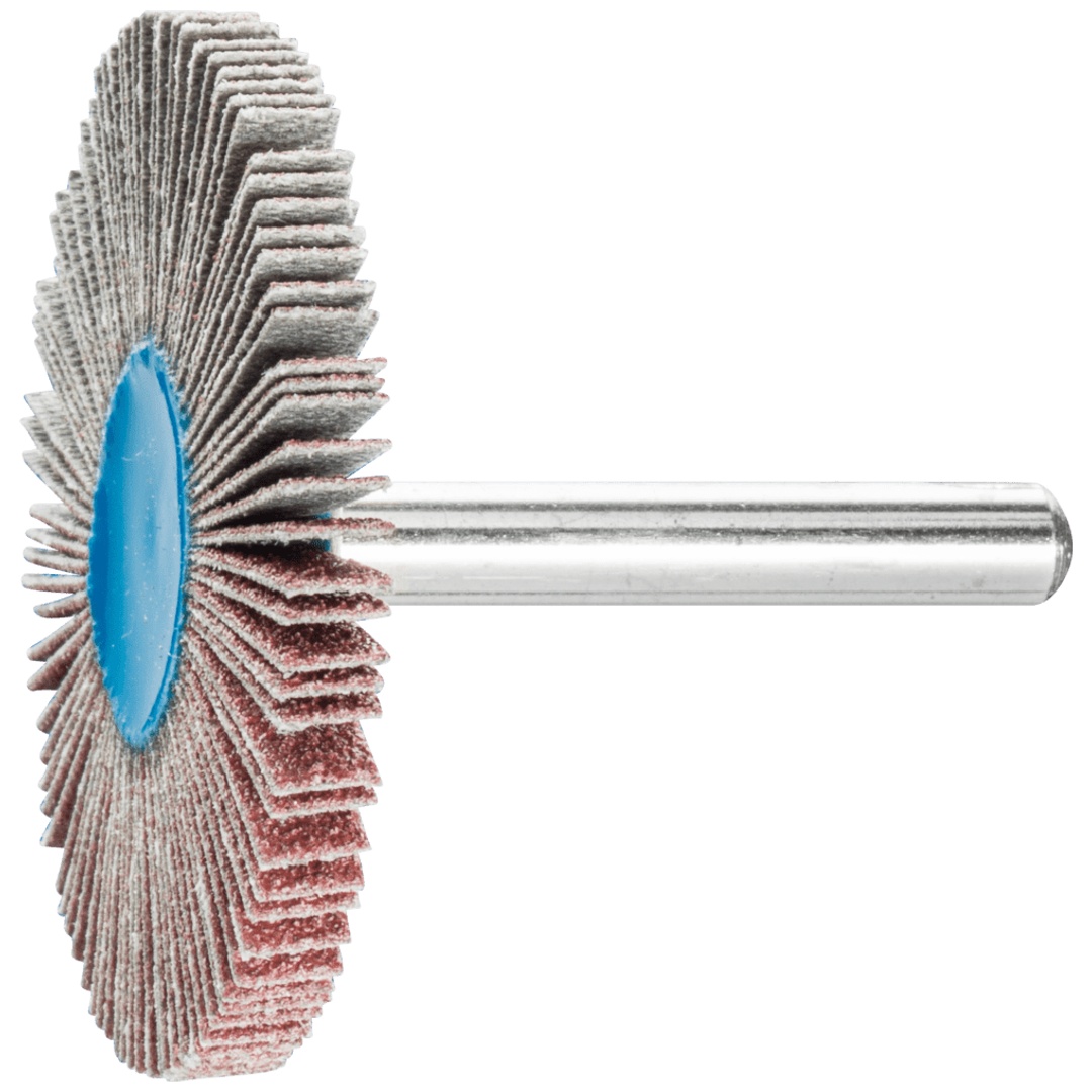 PFERD TOOLS Korund Fächerschleifer F Ø 50x5 mm Schaft-Ø 6 mm A80 für Feinschliff und Finish