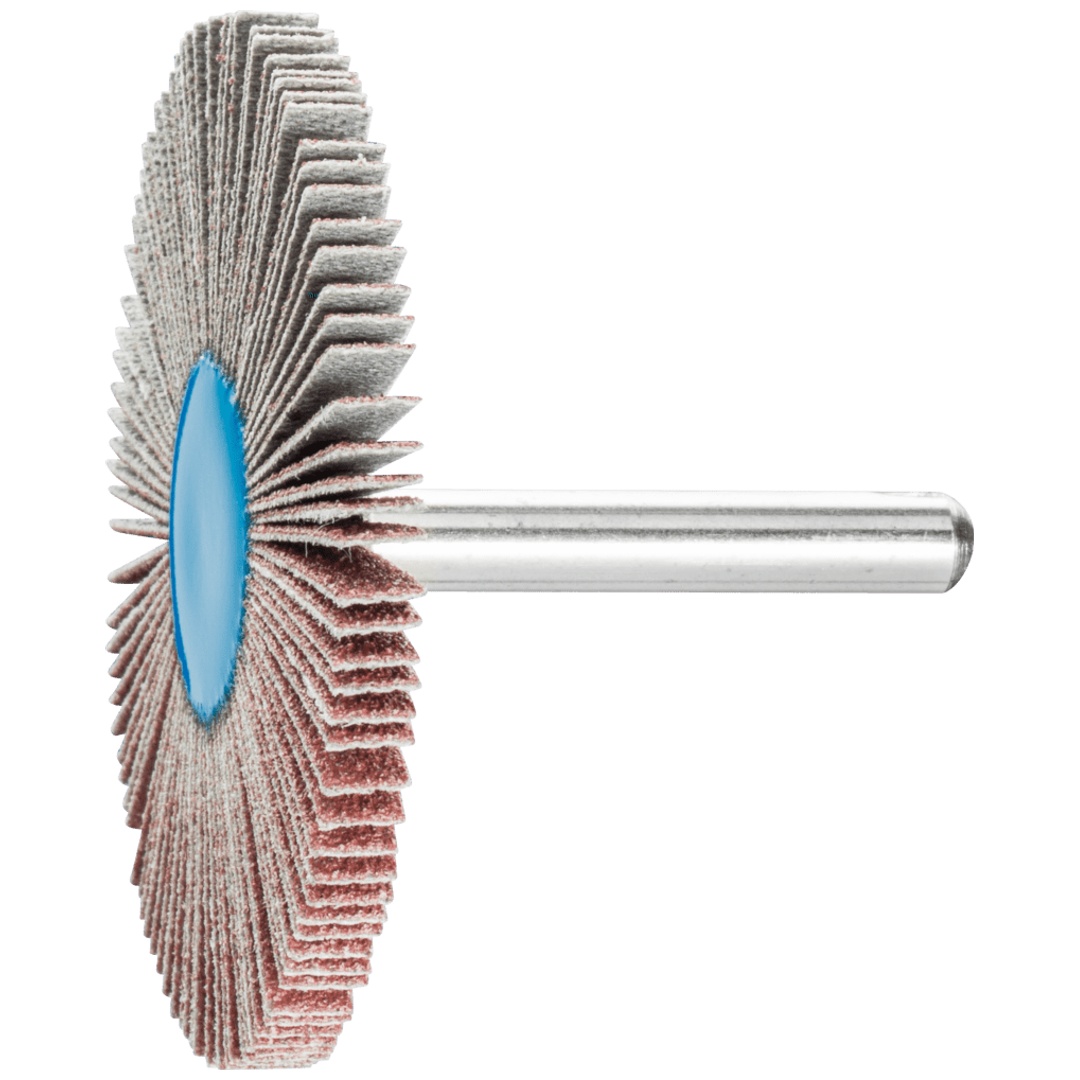 PFERD TOOLS Korund Fächerschleifer F Ø 60x5 mm Schaft-Ø 6 mm A80 für Feinschliff und Finish