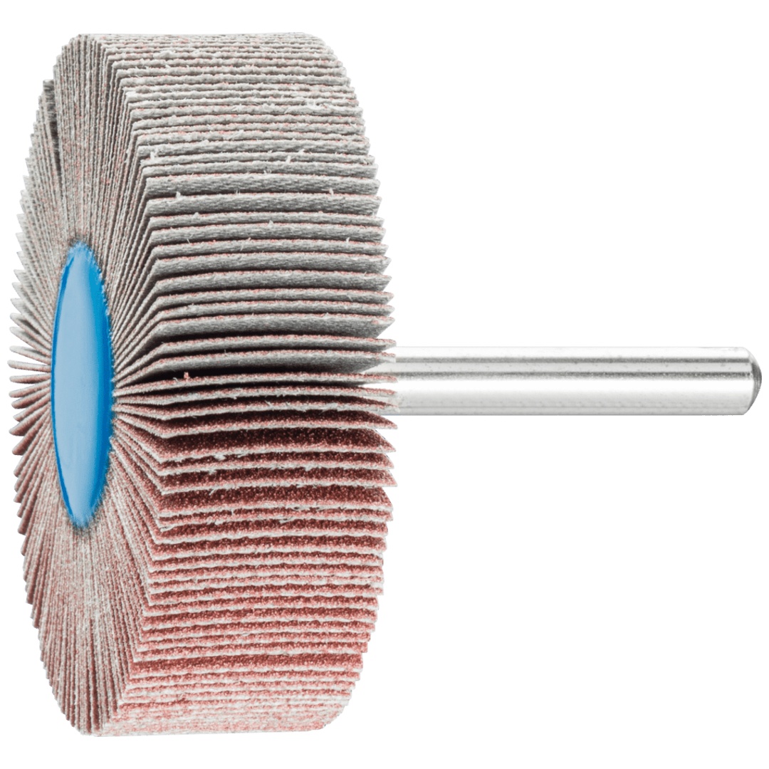PFERD TOOLS Korund Fächerschleifer F Ø 60x20mm Schaft-Ø 6 mm A120 für Feinschliff und Finish