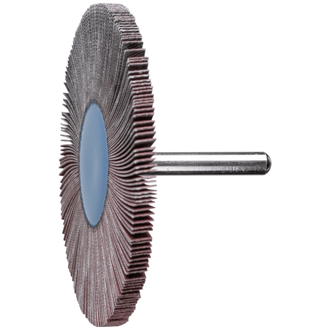 PFERD TOOLS Korund Fächerschleifer F Ø 80x5 mm Schaft-Ø 6 mm A240 für Feinschliff und Finish