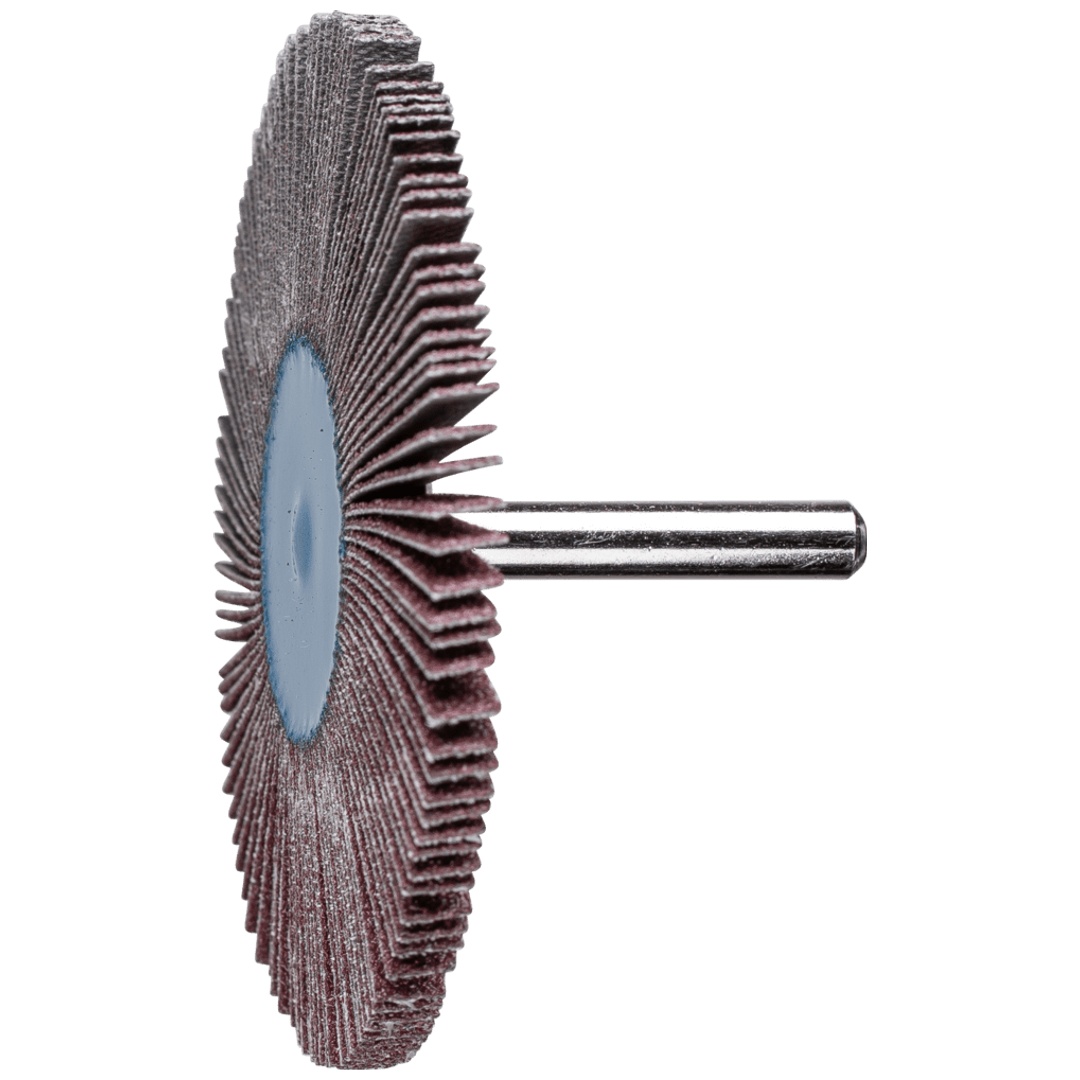 PFERD TOOLS Korund Fächerschleifer F Ø 80x5 mm Schaft-Ø 6 mm A60 für Feinschliff und Finish