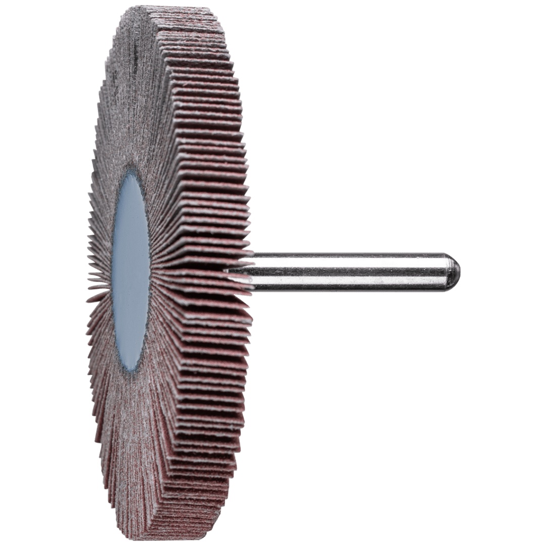 PFERD TOOLS Korund Fächerschleifer F Ø 80x10mm Schaft-Ø 6 mm A150 für Feinschliff und Finish