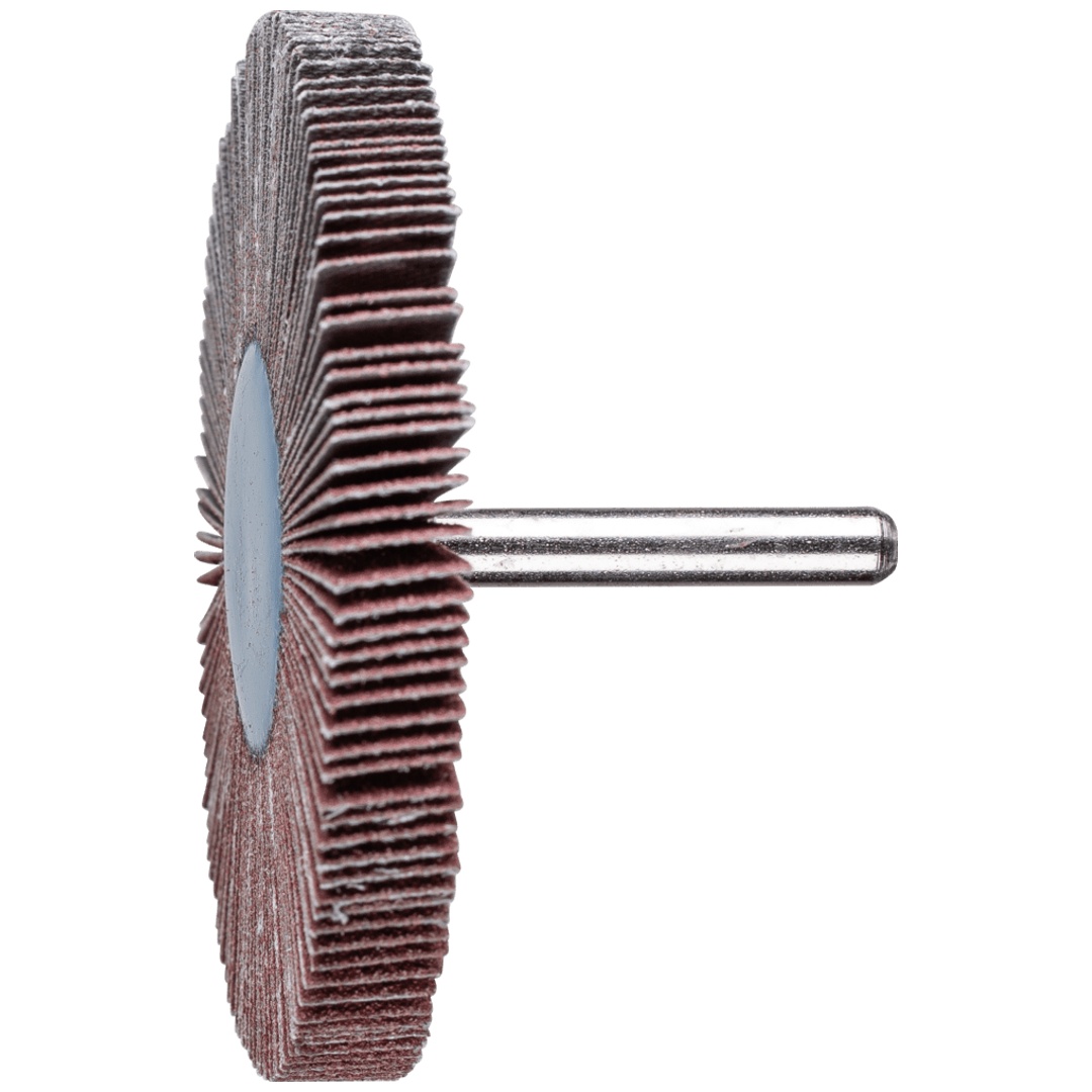 PFERD TOOLS Korund Fächerschleifer F Ø 80x10mm Schaft-Ø 6 mm A80 für Feinschliff und Finish