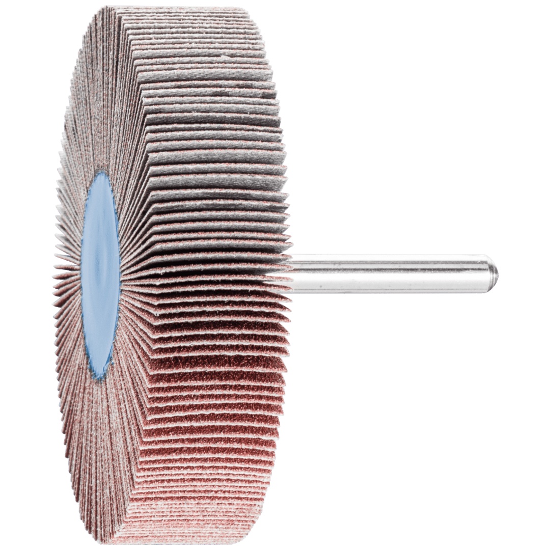 PFERD TOOLS Korund Fächerschleifer F Ø 80x20mm Schaft-Ø 6 mm A120 für Feinschliff und Finish
