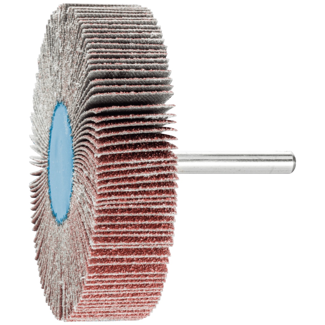 PFERD TOOLS Korund Fächerschleifer F Ø 80x20mm Schaft-Ø 6 mm A60 für Feinschliff und Finish