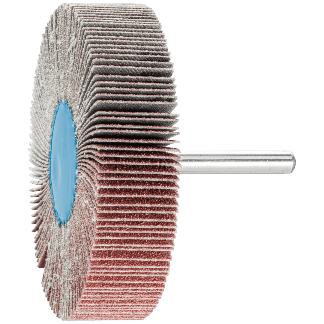 PFERD TOOLS Korund Fächerschleifer F Ø 80x20mm Schaft-Ø 6 mm A80 für Feinschliff und Finish