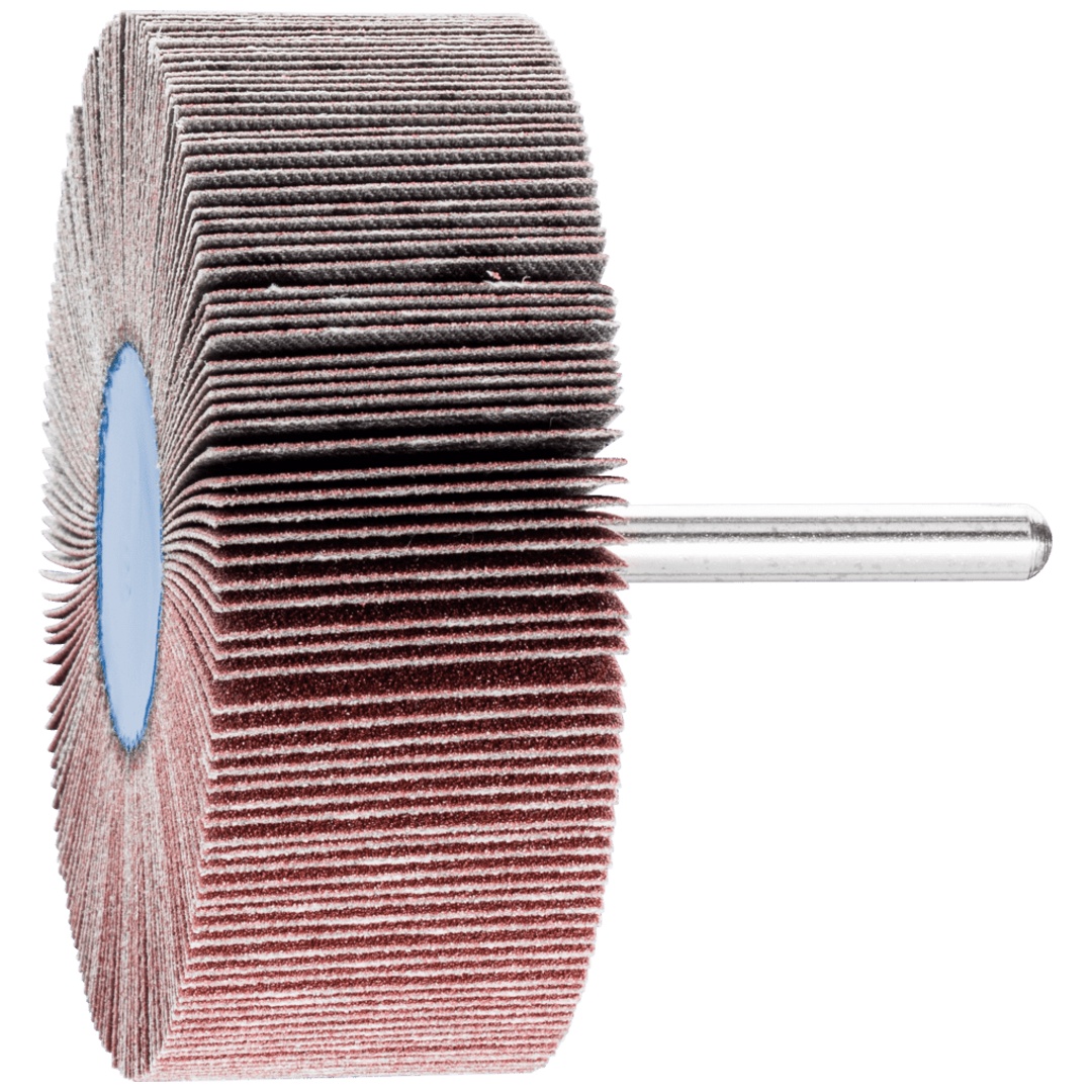 PFERD TOOLS Korund Fächerschleifer F Ø 80x30mm Schaft-Ø 6 mm A150 für Feinschliff und Finish