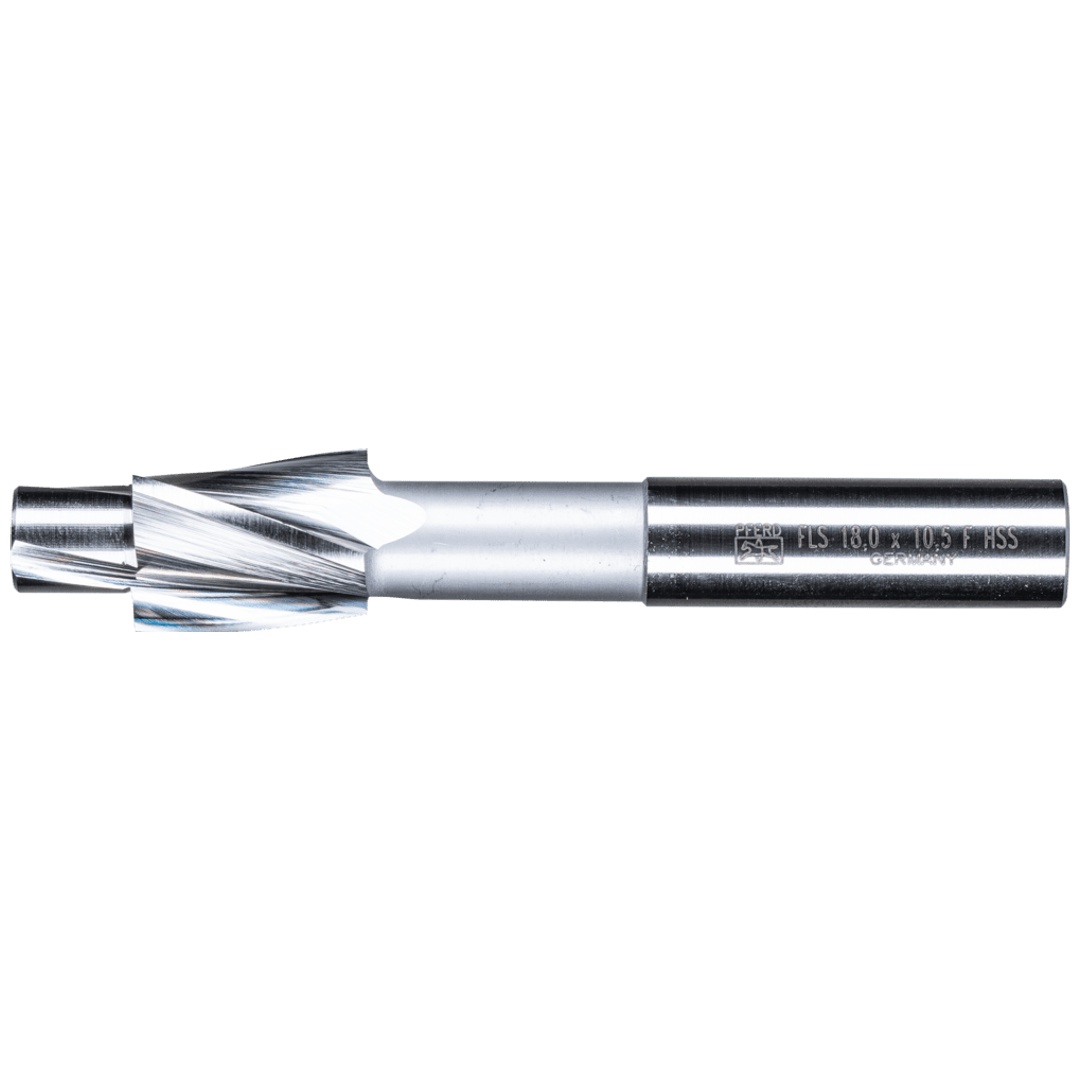 PFERD TOOLS HSS Flachsenker mit Führungszapfen DIN 373 Ø 18,0mm Schaft-Ø 12 mm fein für Durchgangsloch