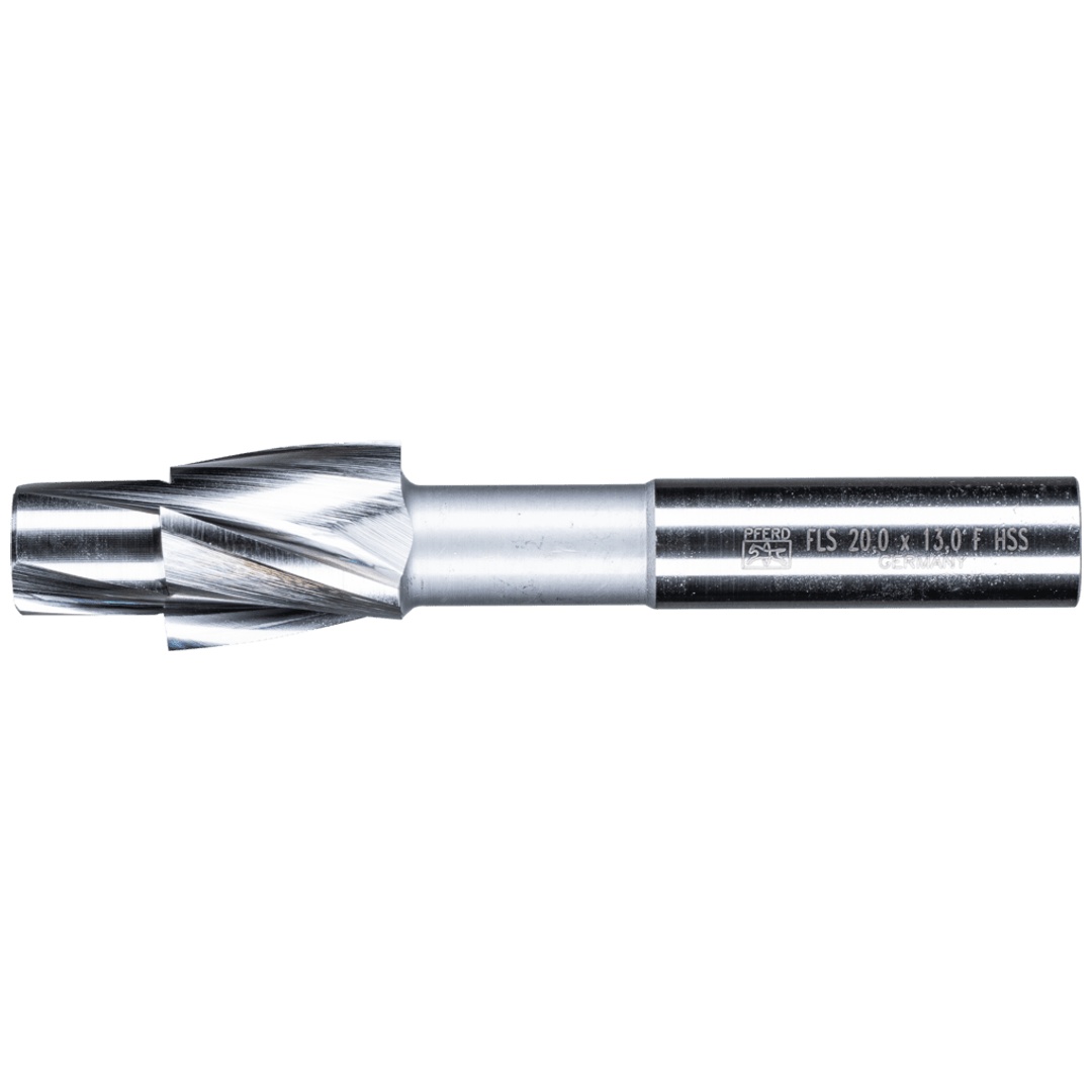 PFERD TOOLS HSS Flachsenker mit Führungszapfen DIN 373 Ø 20,0mm Schaft-Ø 12 mm fein für Durchgangsloch