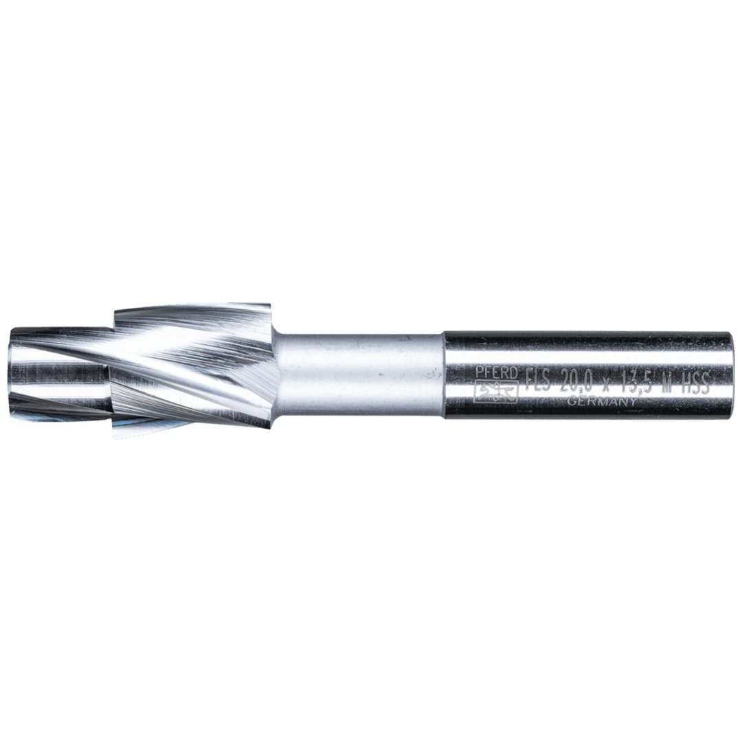 PFERD TOOLS HSS Flachsenker mit Führungszapfen DIN 373 Ø 20,0mm Schaft-Ø 12 mm mittel für Durchgangsloch