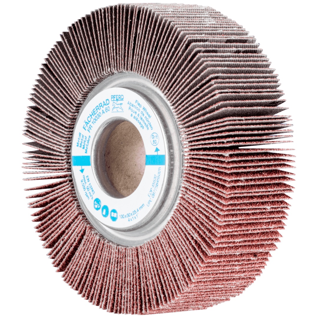 PFERD TOOLS Lamellenschleifrad FR Ø 100x30mm Bohrung Ø 25,4 mm A60 für universelle Anwendung