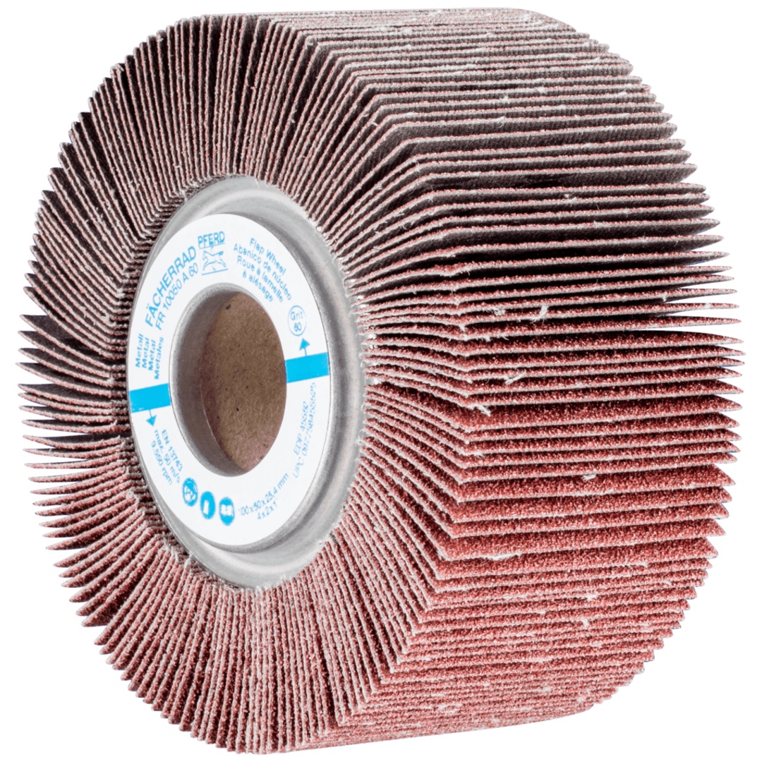 PFERD TOOLS Lamellenschleifrad FR Ø 100x50mm Bohrung Ø 25,4 mm A60 für universelle Anwendung