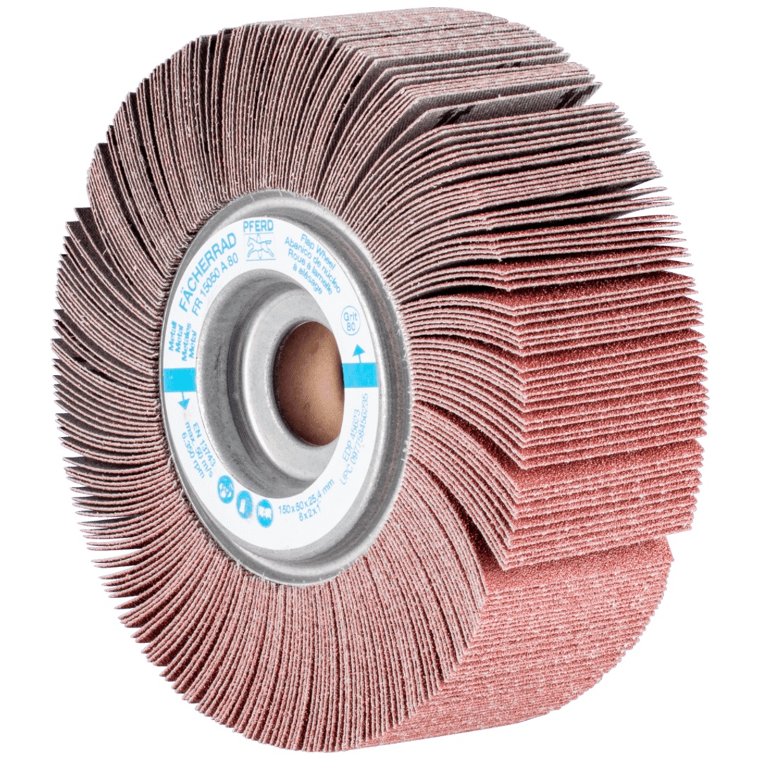 PFERD TOOLS Lamellenschleifrad FR Ø 150x50mm Bohrung Ø 25,4 mm A80 für universelle Anwendung