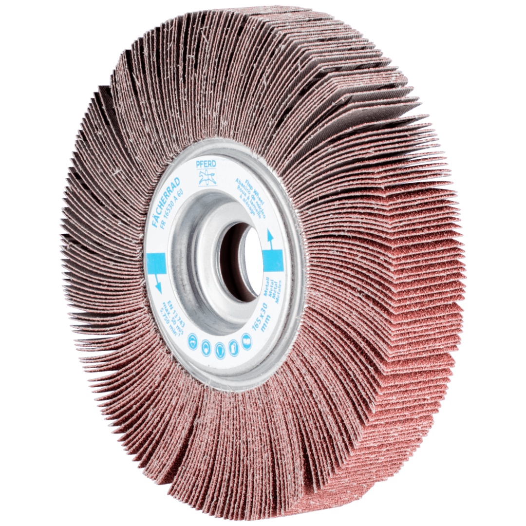 PFERD TOOLS Lamellenschleifrad FR Ø 165x30mm Bohrung Ø 25,4 mm A60 für universelle Anwendung