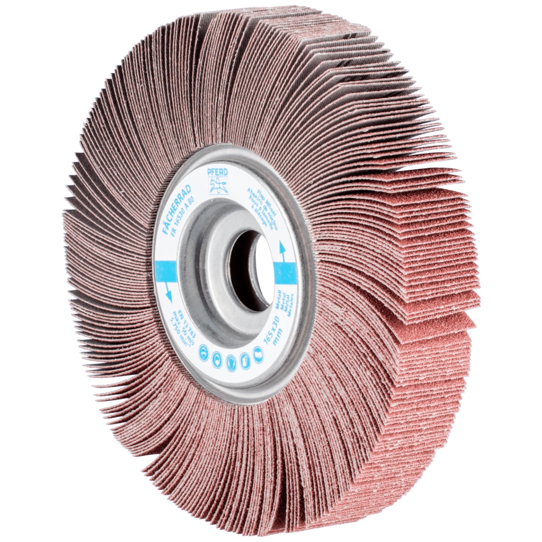 PFERD TOOLS Lamellenschleifrad FR Ø 165x30mm Bohrung Ø 25,4 mm A80 für universelle Anwendung