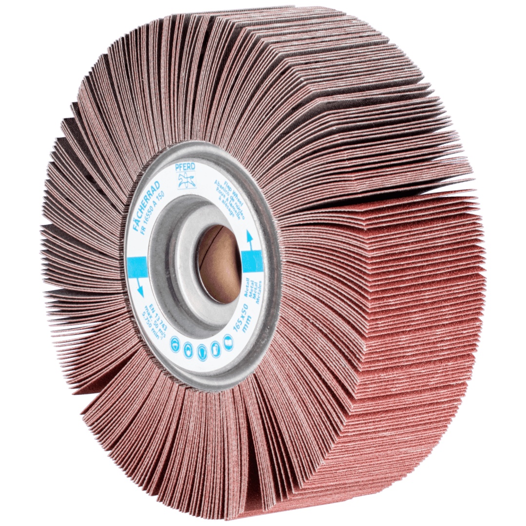 PFERD TOOLS Lamellenschleifrad FR Ø 165x50mm Bohrung Ø 25,4 mm A150 für universelle Anwendung