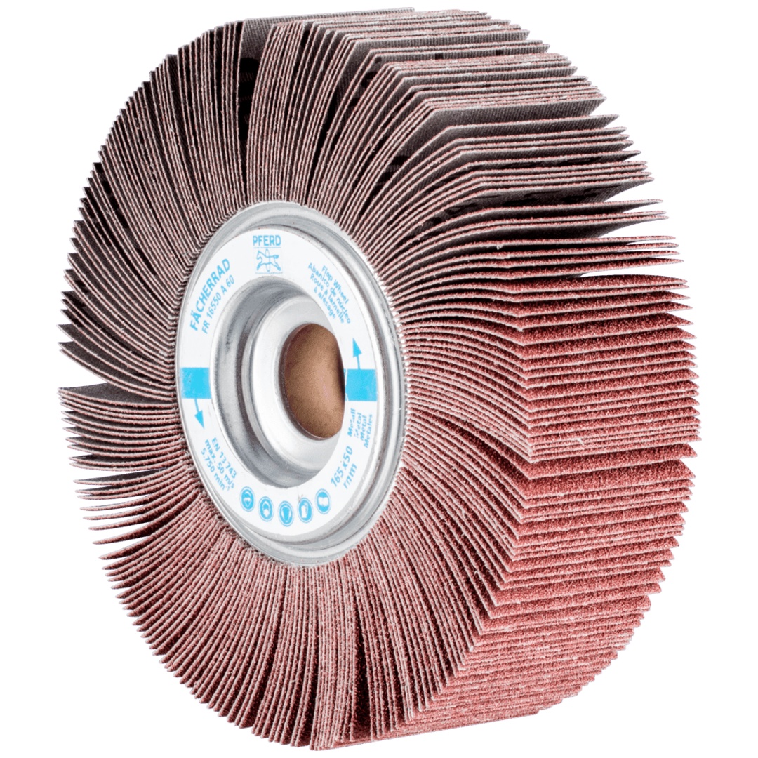 PFERD TOOLS Lamellenschleifrad FR Ø 165x50mm Bohrung Ø 25,4 mm A60 für universelle Anwendung