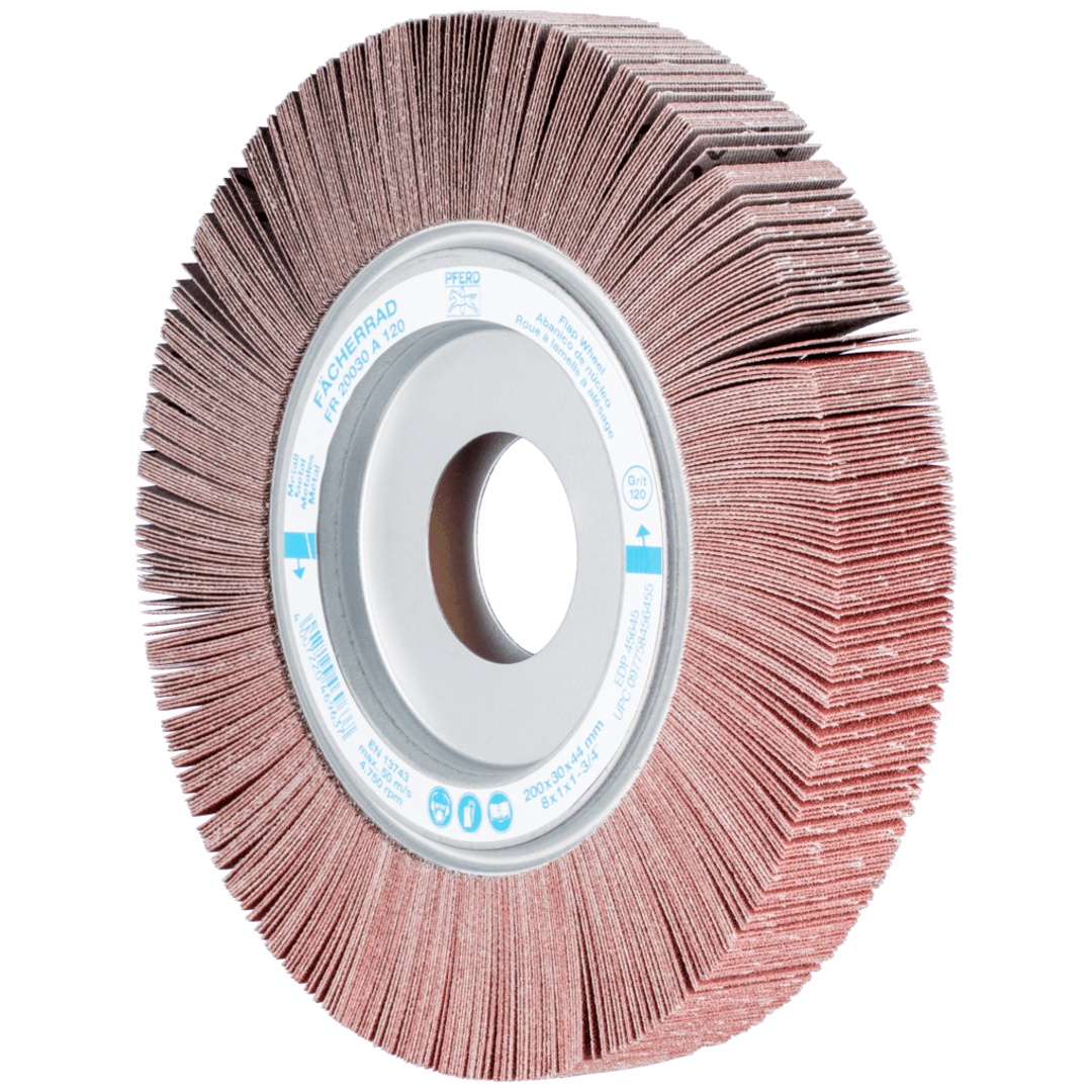 PFERD TOOLS Lamellenschleifrad FR Ø 200x30mm Bohrung Ø 44,0mm A120 für universelle Anwendung