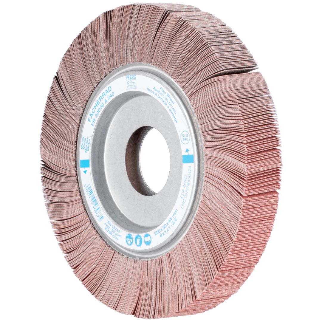 PFERD TOOLS Lamellenschleifrad FR Ø 200x30mm Bohrung Ø 44,0mm A240 für universelle Anwendung