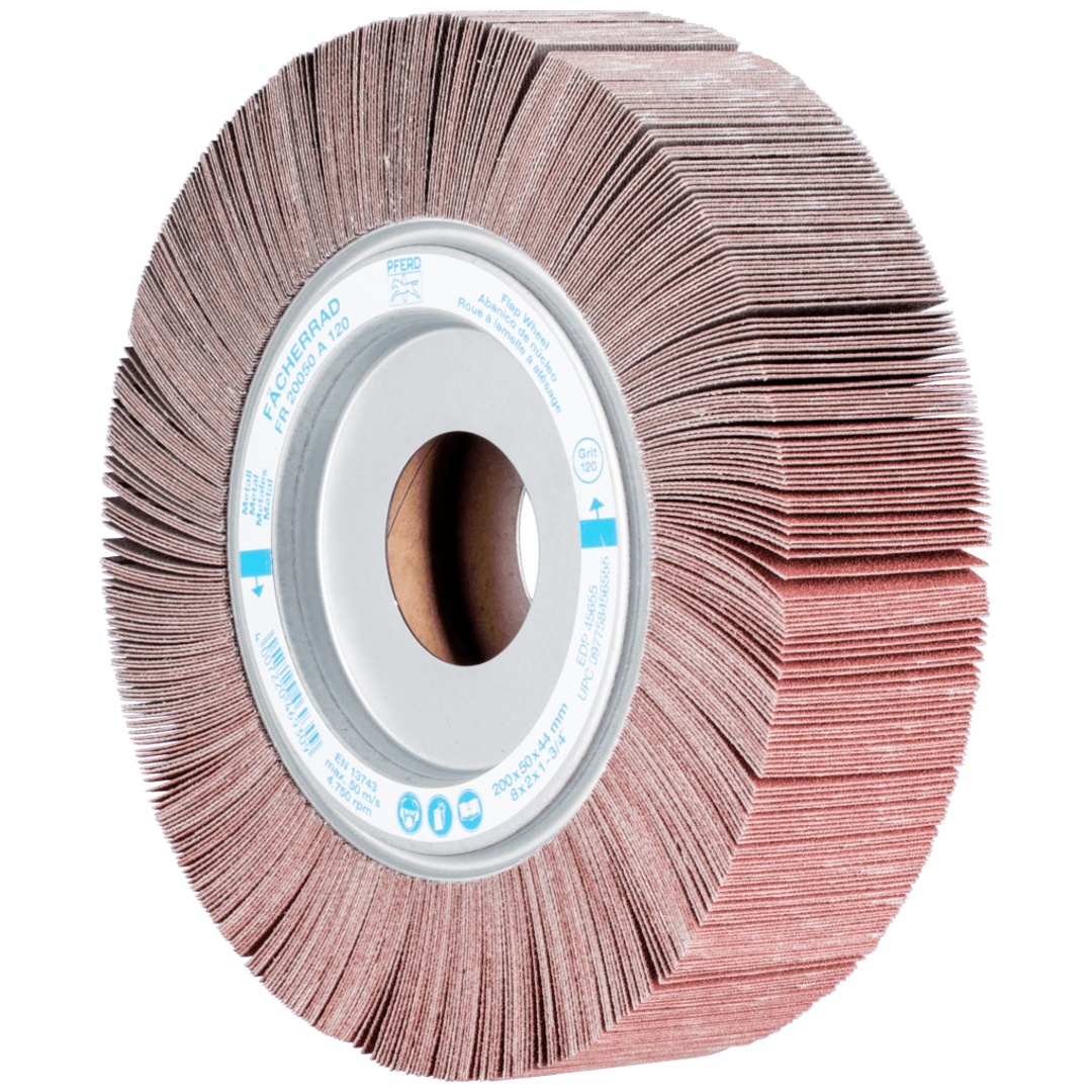 PFERD TOOLS Lamellenschleifrad FR Ø 200x50mm Bohrung Ø 44,0mm A120 für universelle Anwendung