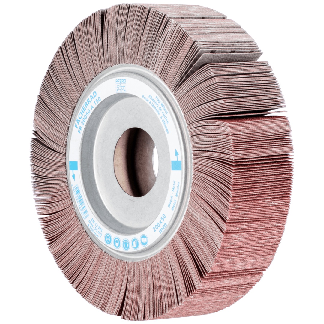 PFERD TOOLS Lamellenschleifrad FR Ø 200x50mm Bohrung Ø 44,0mm A150 für universelle Anwendung